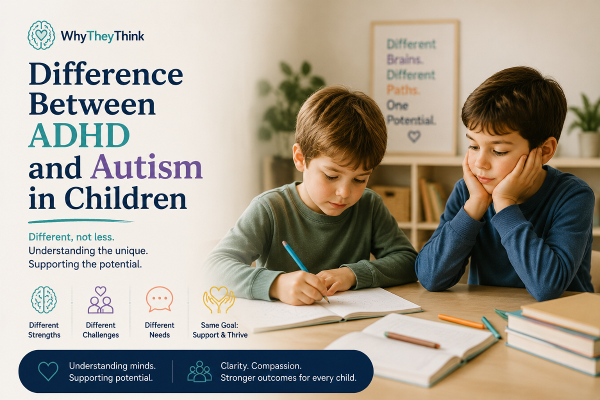 Difference between ADHD and autism in children | WhyTheyThink Blog